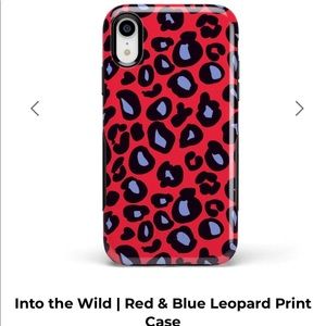 CASELY iPhone XR Red & Blue Leopard Print Case • Type: Bold (ultra protection)